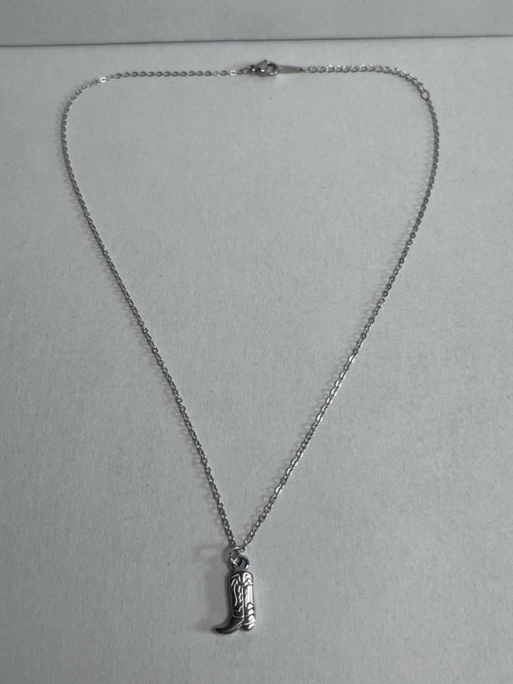 Sterling Western Boot Charm Necklace - Silver